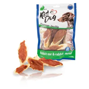 KIDDOG Ucho królika nadziewane mięsem króliczym 250 g